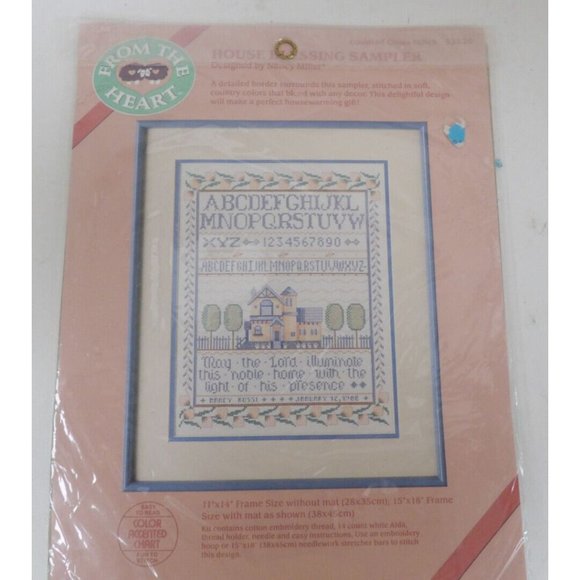 From the Heart "House Blessing Sampler" by Nancy Miller ©1987 #53520 NOS 11x14" - Picture 1 of 2